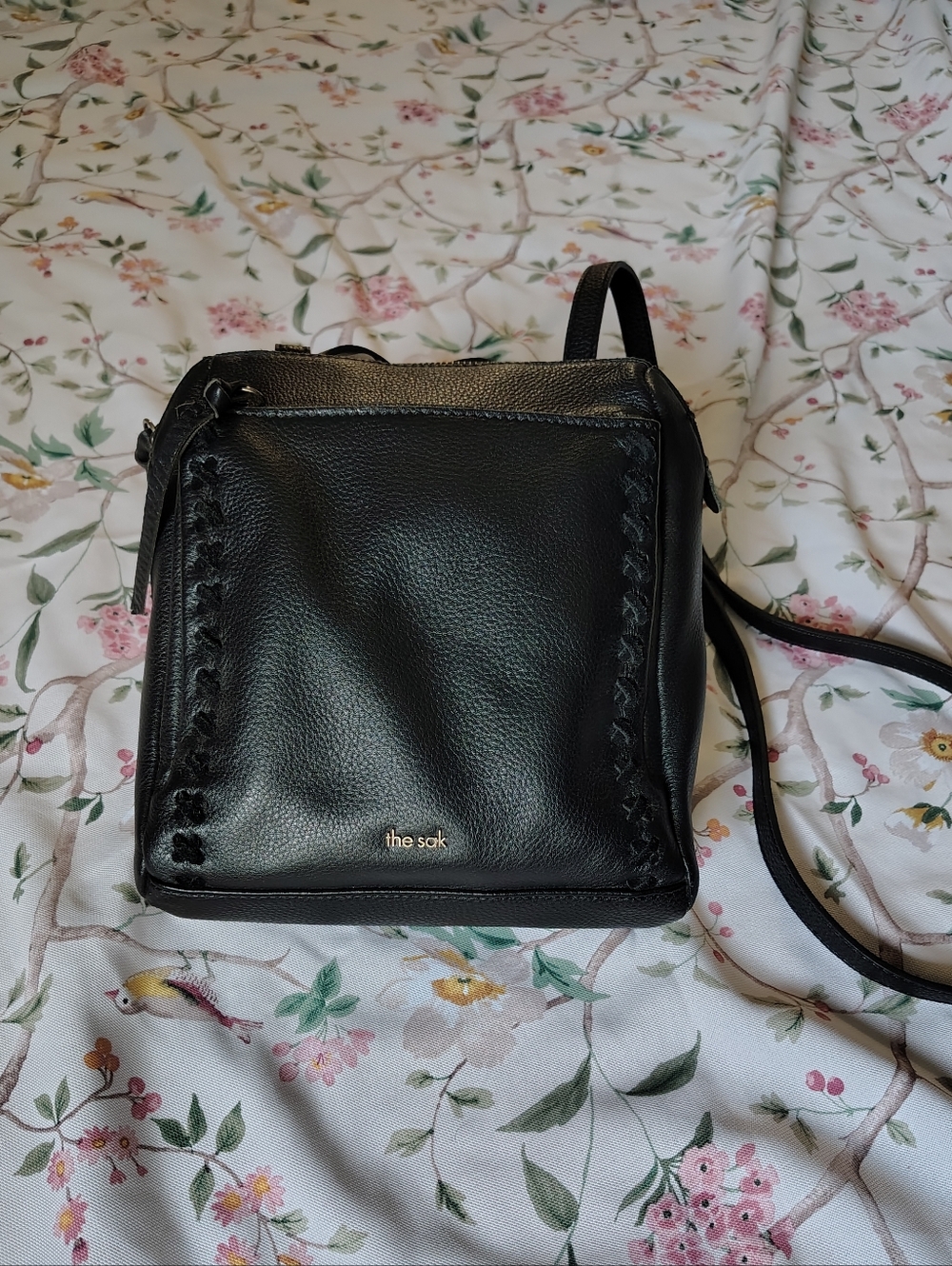 The Sak Black Pebbled Leather Backpack/Crossbody